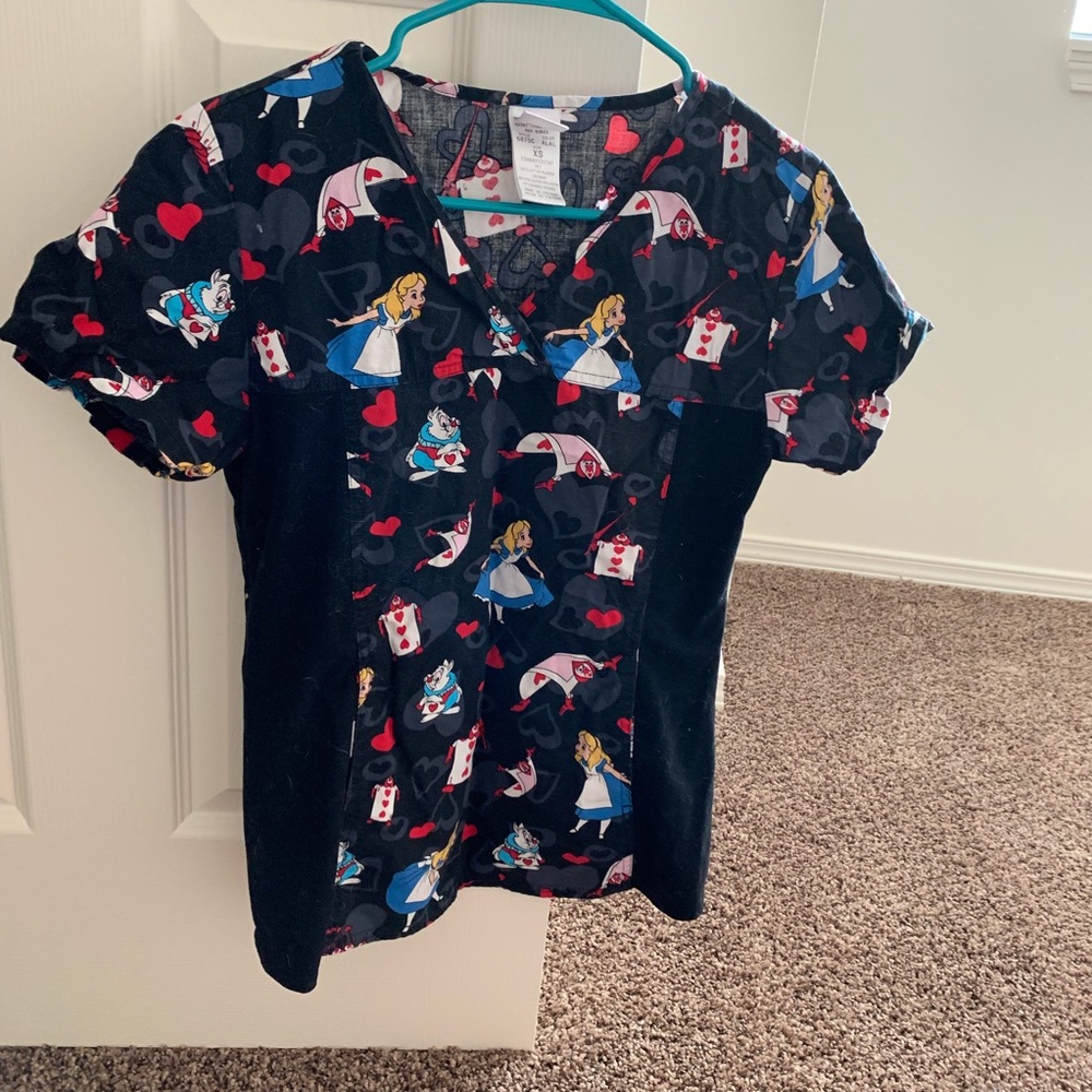 Scrub top XS print
